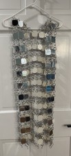 Mirrored Chainmail Vest Headpiece Silver Disco Space Age Wearable Art Costume
