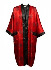 Vintage Reversible: Kimono-Dragon Embroidered Silk And Fabric Robe