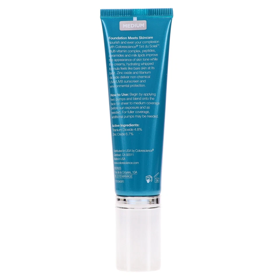 Colorescience • Tint du Soleil SPF 30 UV Protective Foundation • MEDIUM • 1oz - Image 4 of 4