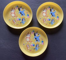 Zak Bluey Kids Lunch Plate With Bingo, Bandit Chili 7 1/2 Set Of 3 Yellow