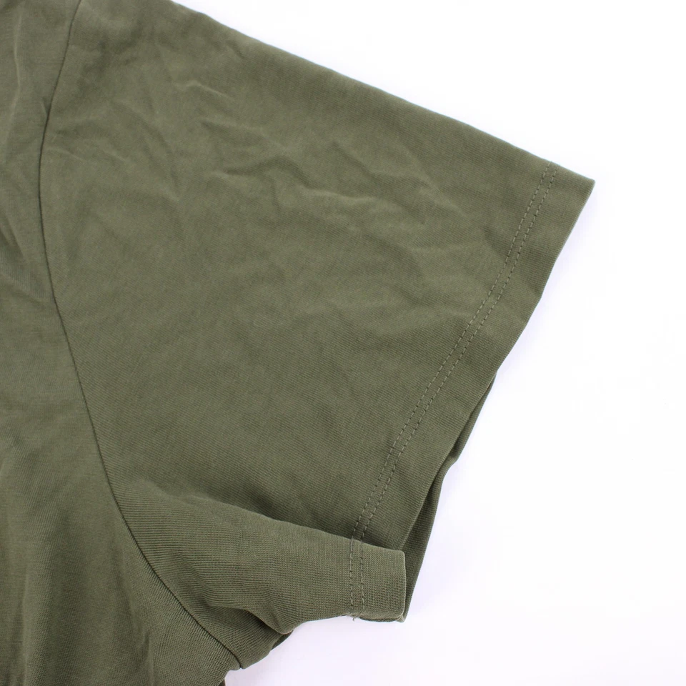 Double Zero T-Shirt Femme Manches Courtes Col Ras Du Cou Vert Olive Taille L - Photo 3/4