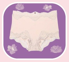 L Pink Floral Lace Waist Leg Trim Dream Angels Victorias Secret Boyshort Panty