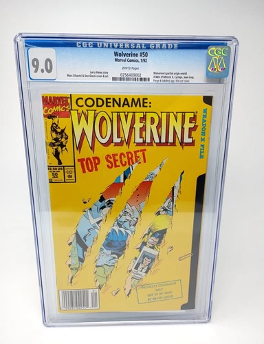 1992 Marvel Comics Wolverine #50 Codename Wolverine Top Secret CGC Graded 9.0