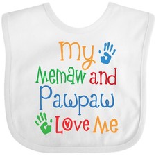 Inktastic Memaw And PawPaw Love Me Grandchild Baby Bib Childs Grandkids Boy Girl
