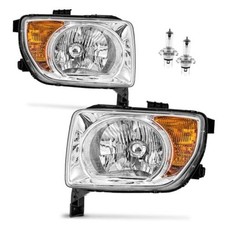 Headlights OE Replacement Clear Lens I Chrome Housing I Amber Reflector