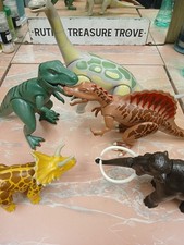 Lote de 5 piezas de dinosaurios Playmobil T Rex, Triceratop, Wooly, Brachiosaurus, Spinosaurus