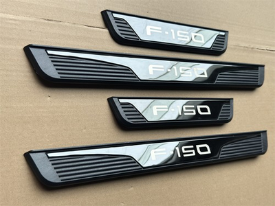 #ad #ad For Ford F 150 Black Steel Accessories Door Sill Protector Trim Scuff Plate X4 $35.99