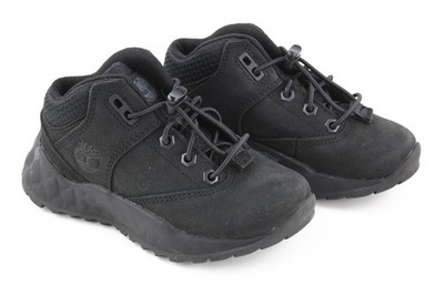 TIMBERLAND Kleinkind Grün Leder Sneaker EU26 UK8,5 Schritt Kordelzüge Schwarz