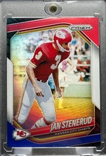 JAN STENERUD RARE HOLO RED WHITE AND BLUE REFRACTOR PRIZM INVESTMENT CARD CHIEFS