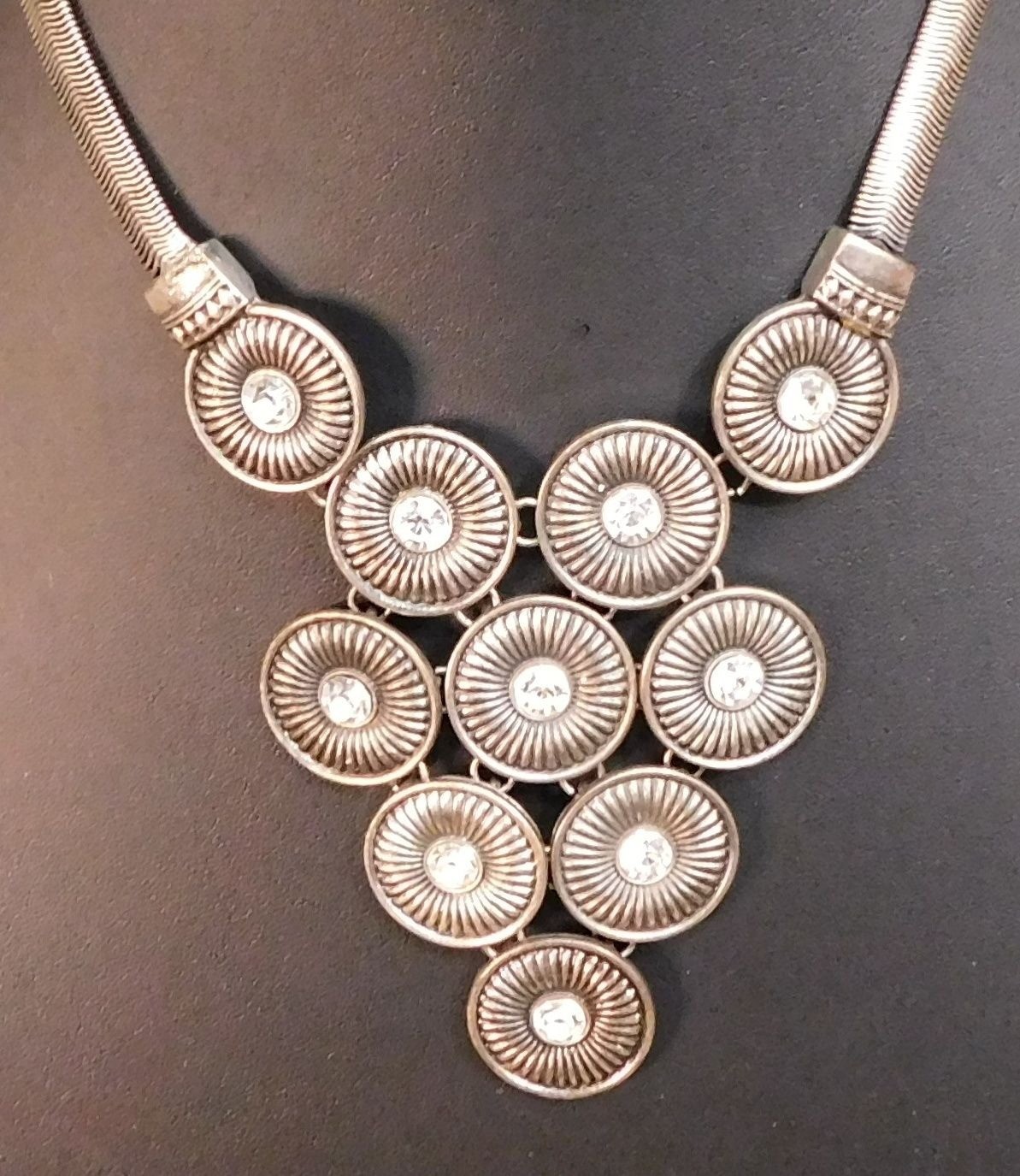 Space Age Brutalist Gemmed Statement Necklace - image 2