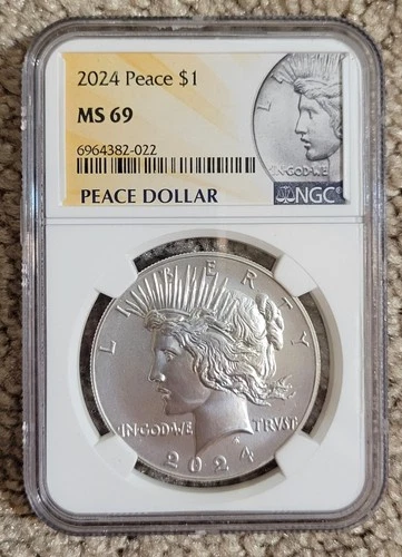 2024 P NGC MS 69 Peace Dollar Silver BLAST WHITE COIN ONLY 275,000 MINTED