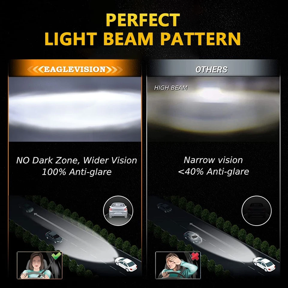 For Jeep J-100 J-2500 J-2600 J-3800 J-4500 4600 4700 1969-1973 7" LED Headlight - Image 2 of 4