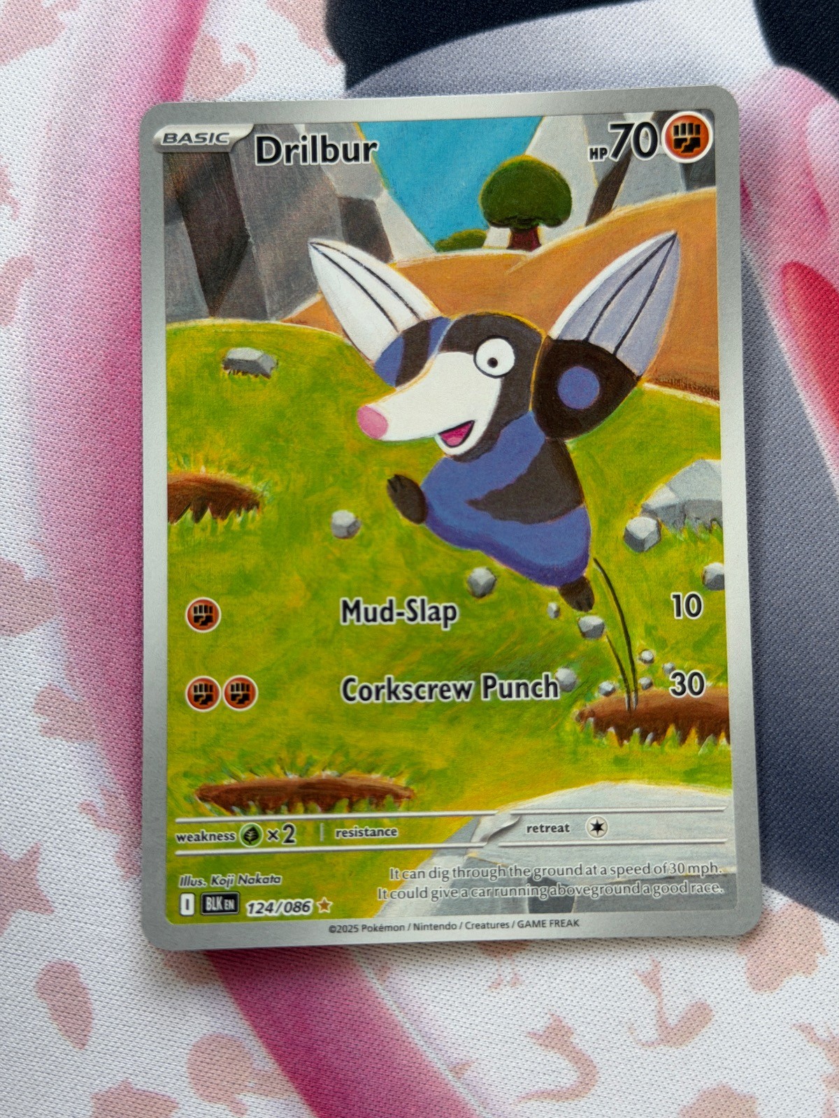 Drilbur 124/086 Holo Illustration Rare Black Bolt Pokemon Holo Near Mint
