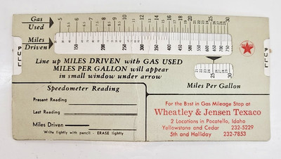 Texaco Personal Miles Per Gallon Calculator in Gallons  Vintage