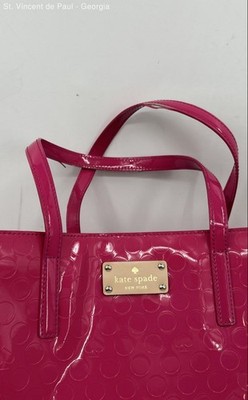 Kate Spade New York NY Barbie Hot Pink Leather Tote Shoulder  display picture 3