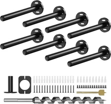 8pcs Wall Shelf Brackets Heavy Duty 6" 8pk | 1.5" Backplate, Black 