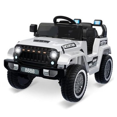  12V Kids Ride On Truck Car, Battery Powered Electric Vehicles with White