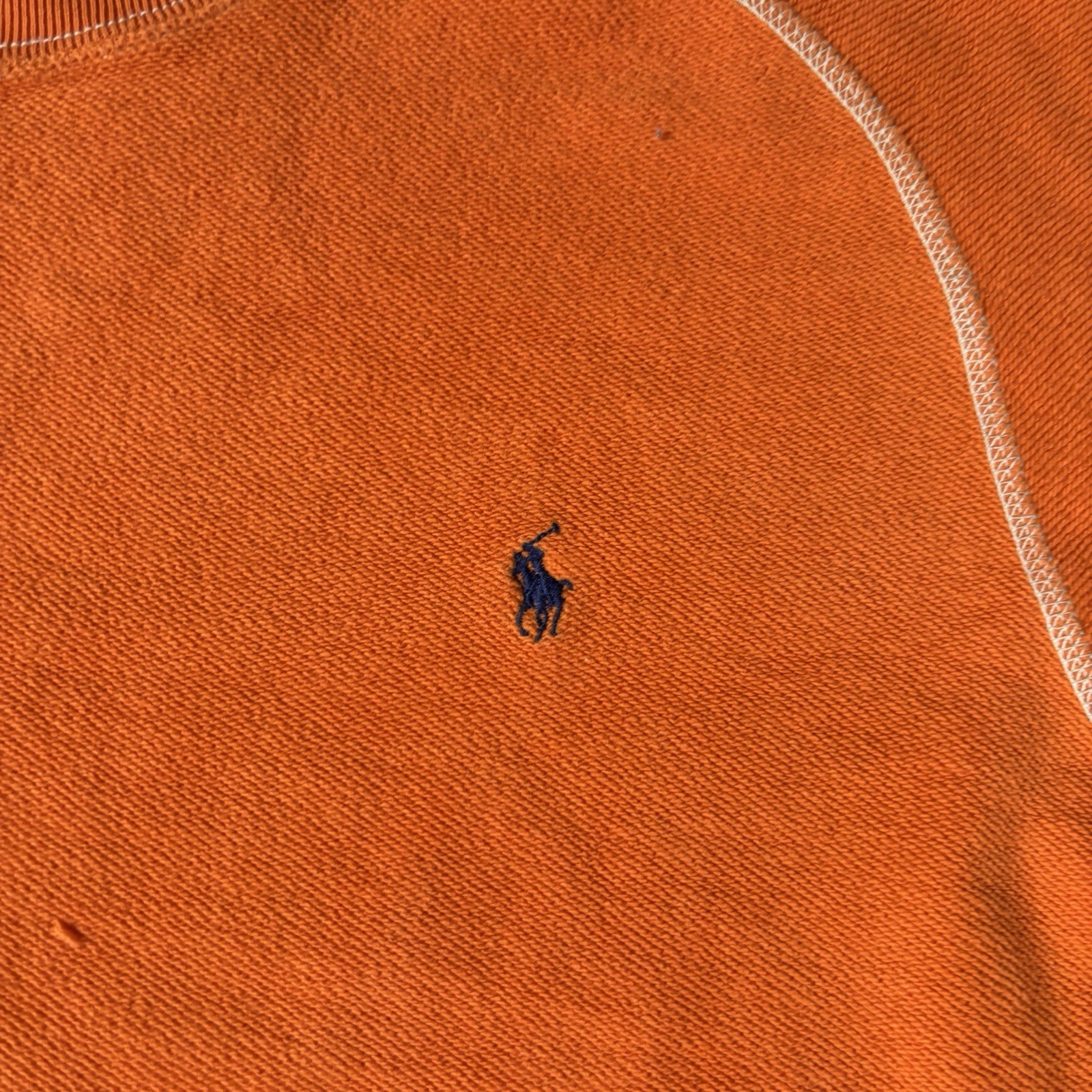PONY Vintage Polo Ralph Lauren camicia pesante uomo grande arancione spesso pullover maglia #574