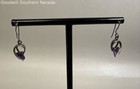 Sterling Silver Chain Solitaire Pendant Necklace & Earrings with Purple Stone — photo 2