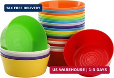 24 Pack Kids Plastic Bowls, 11 Oz Unbreakable Children Bowls Set, BPA Free Small