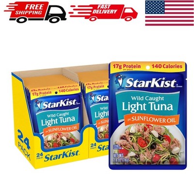 Flavor Fresh Chunk Light Tuna in Sunflower Oil - 24 Snack Packs, 140 Calories