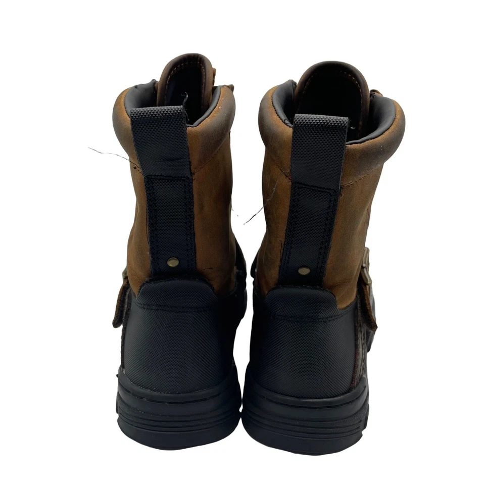 POLO Ralph Lauren Botas Tavin Cremallera Alta Cuero Marrón Jóvenes Niños Talla 4 Foto 4 de 4