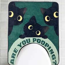 Cat Toilet Rug - are You Pooping bathmat Handmade  Premium- 24in Hypebeast D...