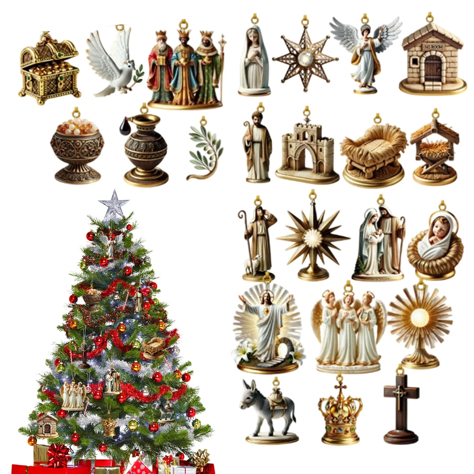 Path To Bethlehem Advent Calendar 2D Festive Acrylic Decor Countdown Calendar