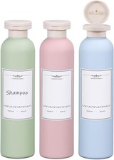 8.8oz 3Pcs Plastic Refillable Travel Shampoo and Conditioner Bottles Refillable