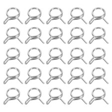 25Pcs 9mm ID 9-10.8mm OD Double Wire Spring Hose Clamp Spring Clips Clamps