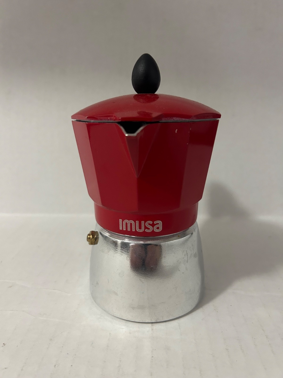 IMUSA 3-Cup Aluminum Red Stove Top Coffee Maker