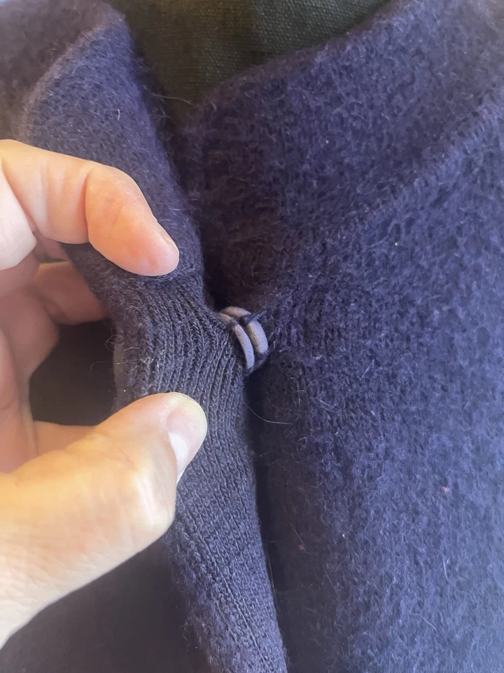 Venesha Angora Coat Size Small Purple Button Snap Lined Oversized Vintage - Image 3 of 4