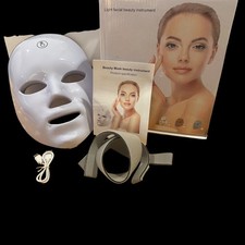 7 Color LED Light Therapy Facial Mask Photon Beauty Skin Care Tested Open Box
