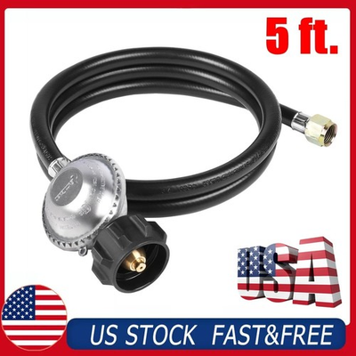 #ad 5FT Propane Hose with Regulator Low Pressure for Grill Fire Pit Patio Heater $19.88