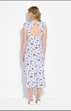 Women's Flutter Cap Sleeve Maxi A-Line Dress Wild Fable Light Blue Floral Large