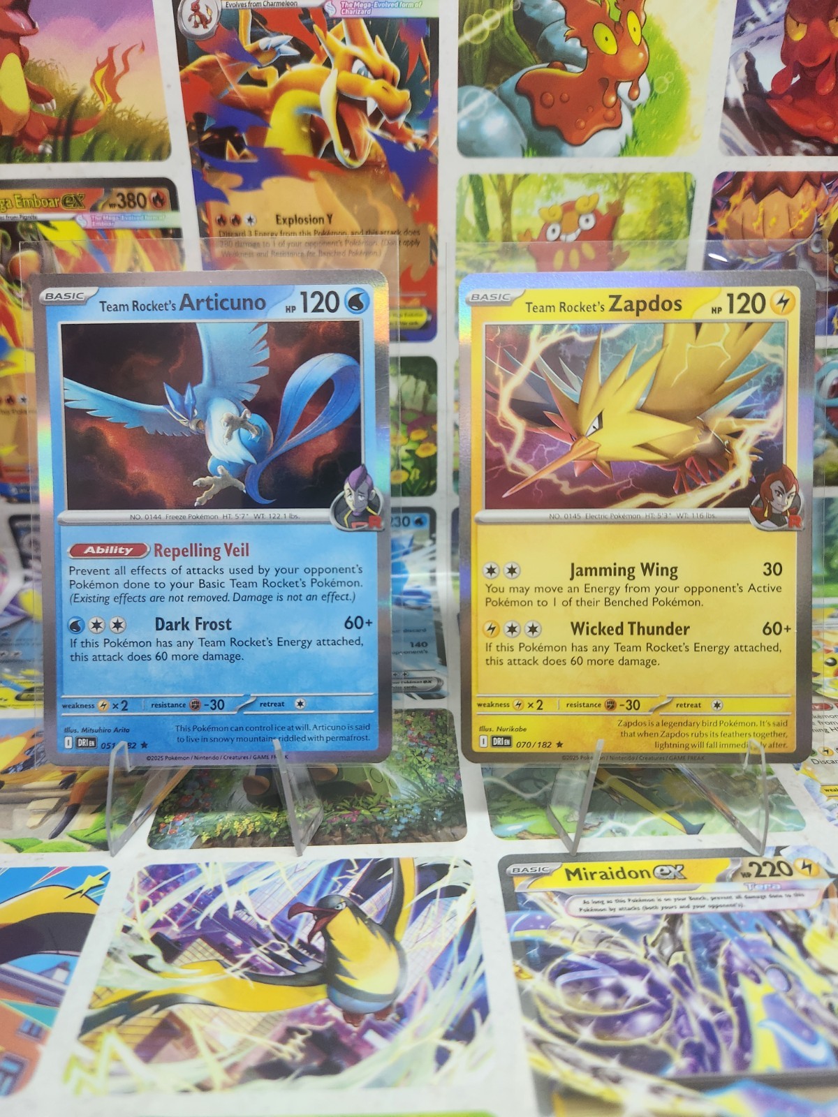 Pokemon Tcg Destined Rivals Team Rocket's Articuno 51/182 & Zapdos 70/182