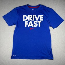 Nike Drive Fast Dri-Fit T-Shirt Mens Small S Game Royal Blue Swoosh Athletic