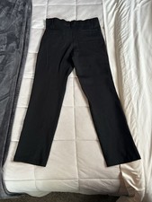 Quince Women's Pants Ultra-Stretch Ponte Straight Black Sz: M Luxury Minimalist