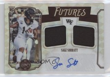 2021 Panini Legacy Futures 146/299 Sage Surratt #FD-SS Dual Patch Auto 1u6