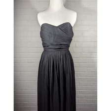 J. Crew Womens Arabelle Silk Black Strapless Dress Sz 4P Bridesmaid Prom Wedding