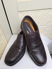 Rockport Hydro-shield Slip Resistant Brown Leather Slip On Loafers Men's 8.5M
