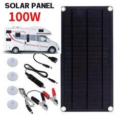 12V 100W Solarpanel Ladegerät für KFZAuto Boot Batterie Solarmodul Aufladen