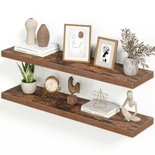 Floating Shelves 39.4" W x 9.3" D Rustic Set 39.4"Wx9.3"Dx1.5"H,Set of 2 Brown