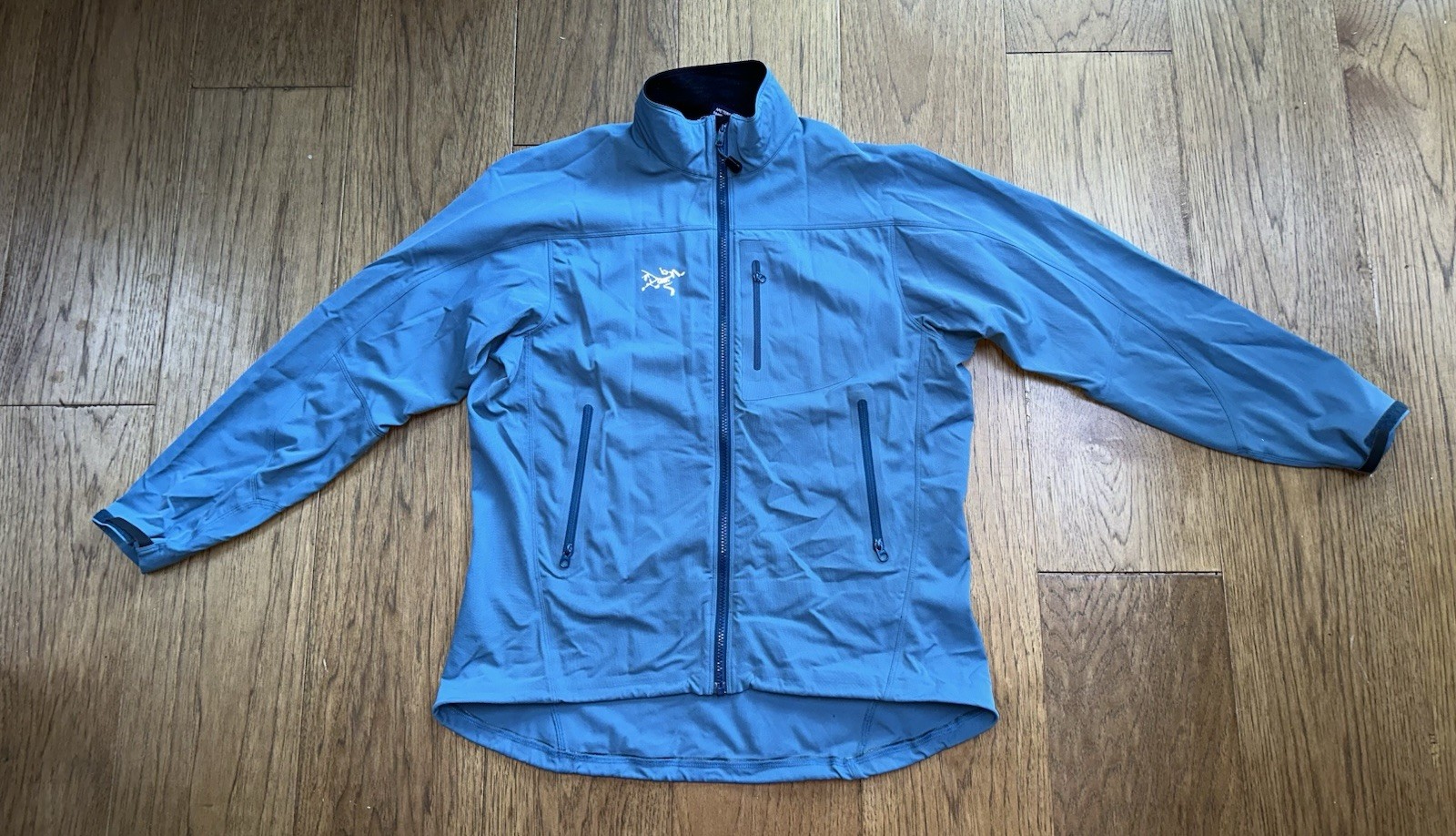 Giacca leggera vintage Arc'teryx Gamma LT donna grande soft shell acciaio blu