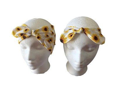 Mom & Daughter Matching Sunflower Headbands Stretch Knot Hair Wrap Set Boho Cute