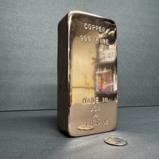 135.5 oz / 8.46 Pound Copper Bar - Mirror Finish On Top - Bullion - Sealed -