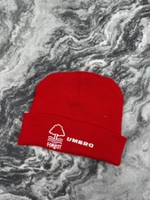 Vintage Umbro Nottingham Fores Beanie Hat 90s Men One Size Red