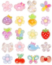 Bling Crystal Shoe Charms for Women Lovely Pink Flower Charms for Girls 20PCS