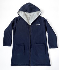 Jack Wills Ladies Long Sherpa Lined Zip Through Hoodie, Navy, Small/Medium