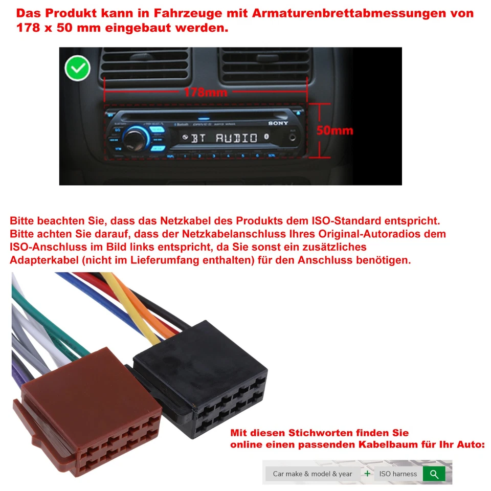 DAB+ 2+32G Autoradio 6.86" 1 DIN Mit Android 15 Carplay GPS NAVI RDS WIFI BT KAM - Bild 2 von 4